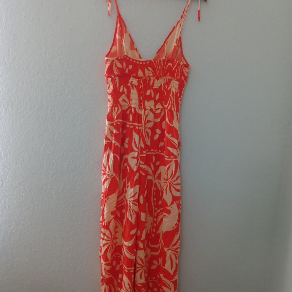 Patrons of Peace Orange and Cream Jumpsuit - Picture 2 of 5
